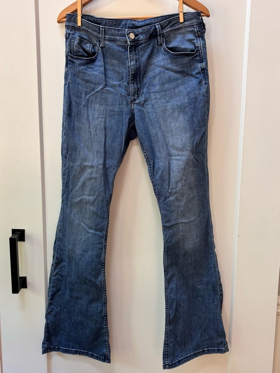 &Denim Denim - Women's Blue Flare Jeans - Stretch Wide Leg